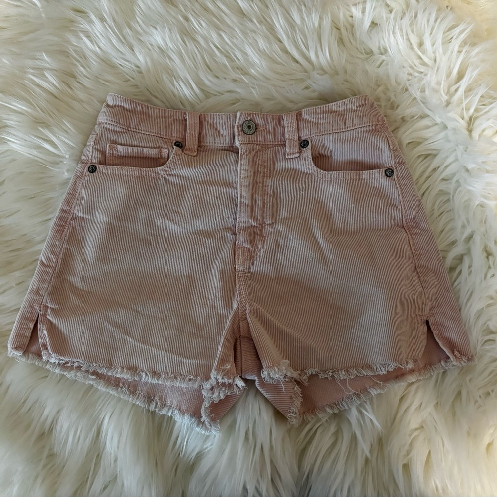 Pink corduroy shorts